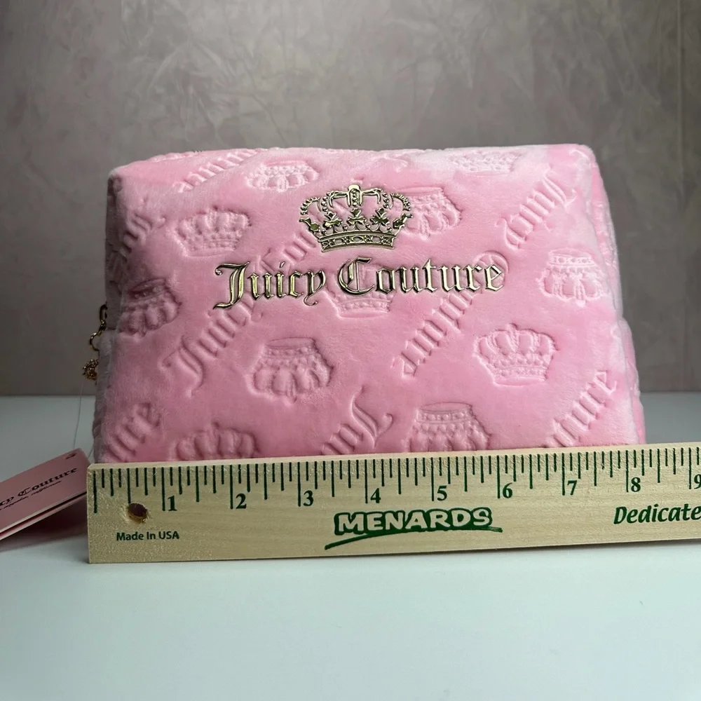 Juicy Couture Pink Embossed Crown Cosmetic Pouch